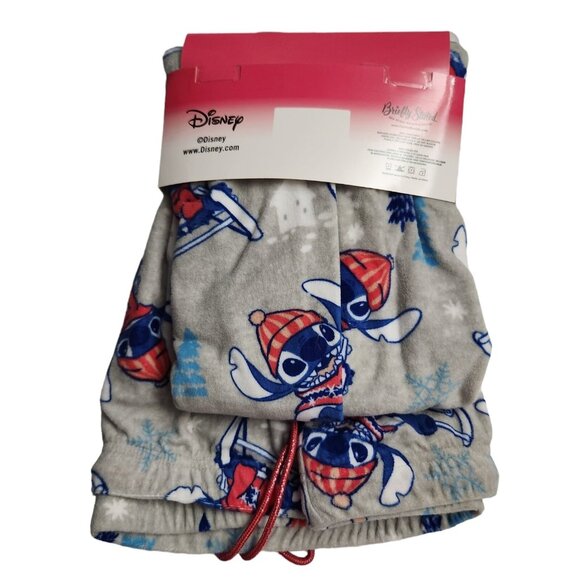 Christmas Lilo Stitch Pajama Pants Womens 3X Sledding Gray Pocket Drawstring New - Picture 3 of 5